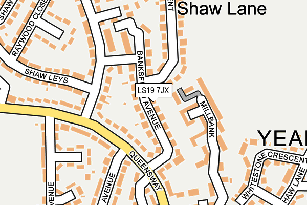 LS19 7JX map - OS OpenMap – Local (Ordnance Survey)