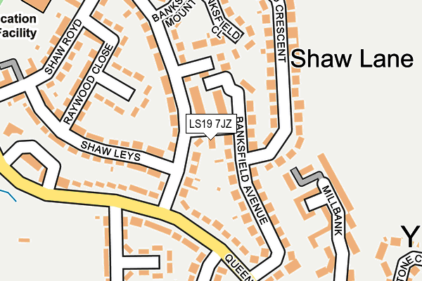 LS19 7JZ map - OS OpenMap – Local (Ordnance Survey)