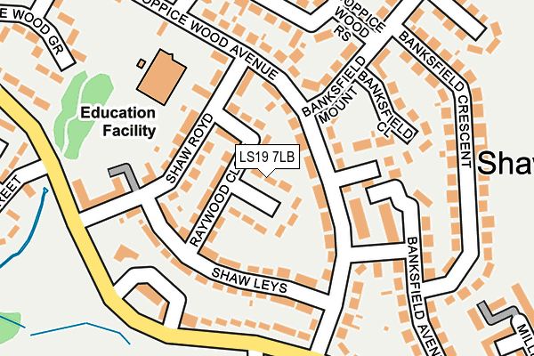 LS19 7LB map - OS OpenMap – Local (Ordnance Survey)