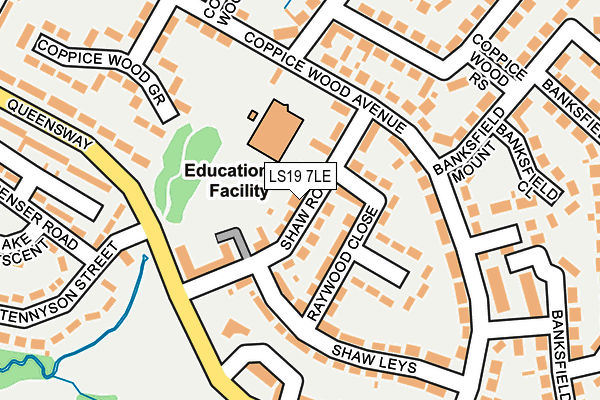 LS19 7LE map - OS OpenMap – Local (Ordnance Survey)