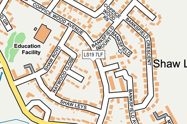 LS19 7LF map - OS OpenMap – Local (Ordnance Survey)