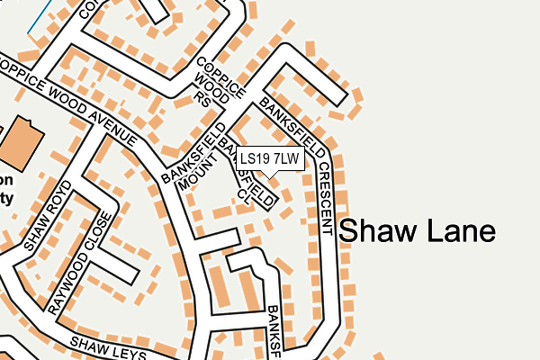 LS19 7LW map - OS OpenMap – Local (Ordnance Survey)