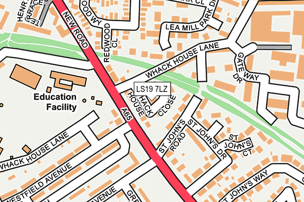 LS19 7LZ map - OS OpenMap – Local (Ordnance Survey)