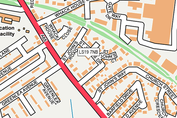 LS19 7NB map - OS OpenMap – Local (Ordnance Survey)