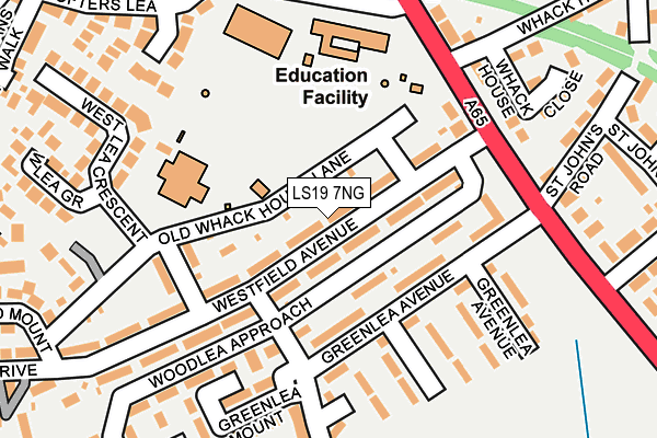 LS19 7NG map - OS OpenMap – Local (Ordnance Survey)