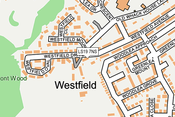 LS19 7NS map - OS OpenMap – Local (Ordnance Survey)