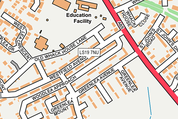 LS19 7NU map - OS OpenMap – Local (Ordnance Survey)
