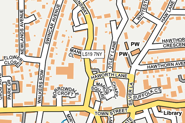 LS19 7NY map - OS OpenMap – Local (Ordnance Survey)