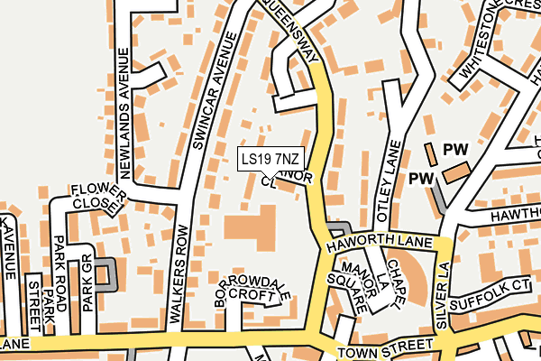 LS19 7NZ map - OS OpenMap – Local (Ordnance Survey)