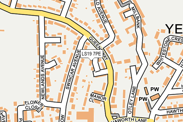 LS19 7PE map - OS OpenMap – Local (Ordnance Survey)