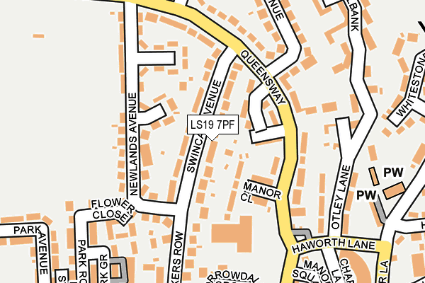LS19 7PF map - OS OpenMap – Local (Ordnance Survey)