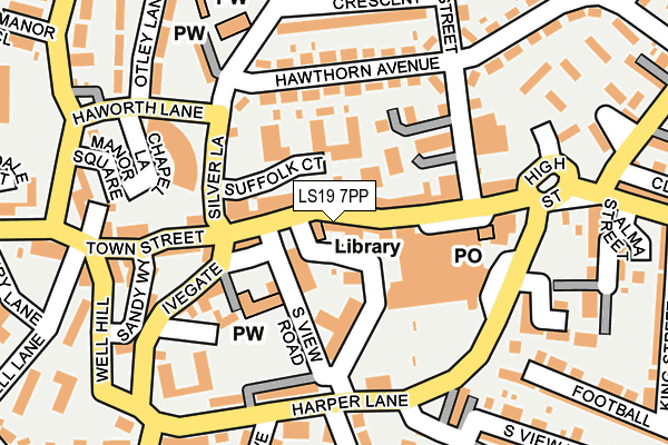 LS19 7PP map - OS OpenMap – Local (Ordnance Survey)