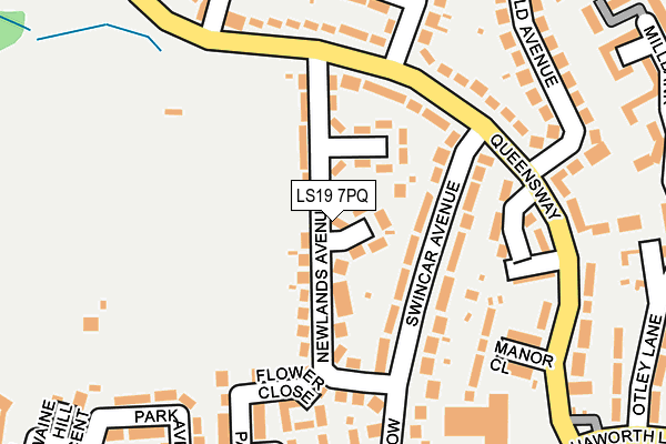 LS19 7PQ map - OS OpenMap – Local (Ordnance Survey)