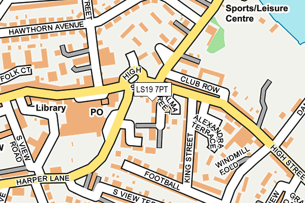 LS19 7PT map - OS OpenMap – Local (Ordnance Survey)