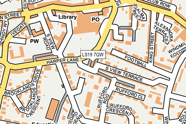 LS19 7QW map - OS OpenMap – Local (Ordnance Survey)