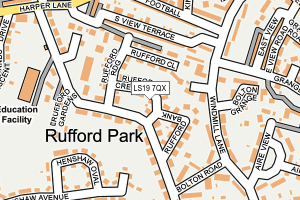 LS19 7QX map - OS OpenMap – Local (Ordnance Survey)