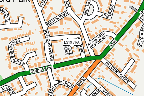 LS19 7RA map - OS OpenMap – Local (Ordnance Survey)