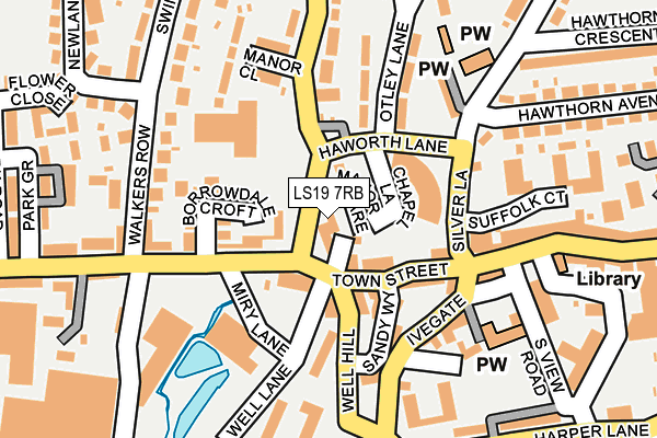 LS19 7RB map - OS OpenMap – Local (Ordnance Survey)