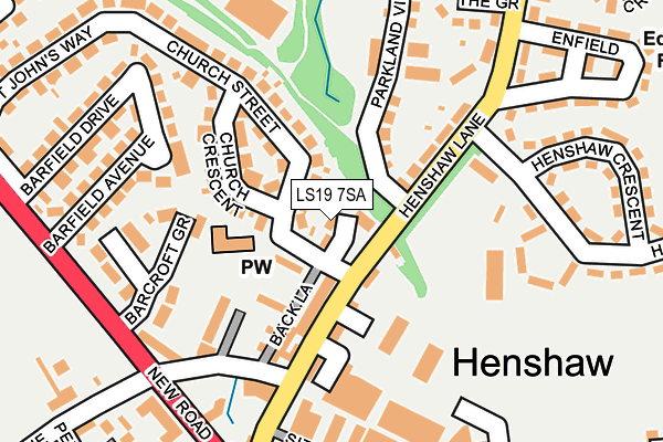 LS19 7SA map - OS OpenMap – Local (Ordnance Survey)