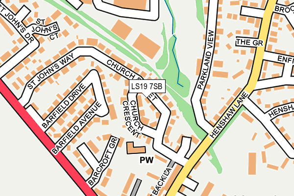 LS19 7SB map - OS OpenMap – Local (Ordnance Survey)