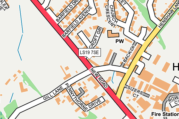 Map of THE WOOLPACK YEADON LTD at local scale