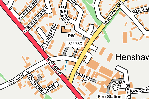 LS19 7SQ map - OS OpenMap – Local (Ordnance Survey)