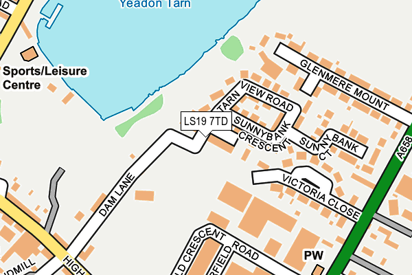 LS19 7TD map - OS OpenMap – Local (Ordnance Survey)