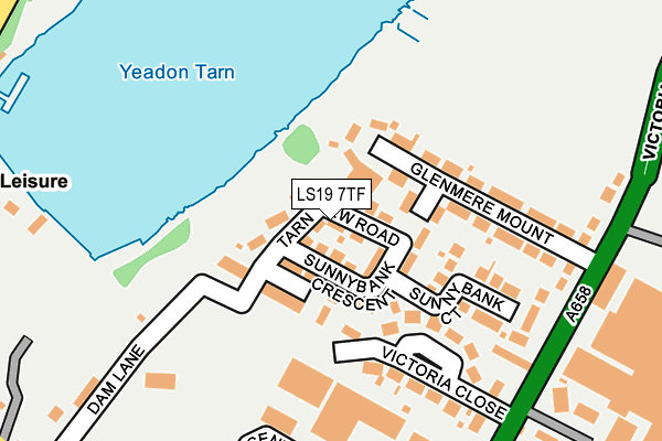 LS19 7TF map - OS OpenMap – Local (Ordnance Survey)