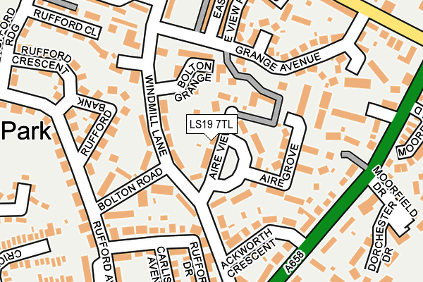 LS19 7TL map - OS OpenMap – Local (Ordnance Survey)
