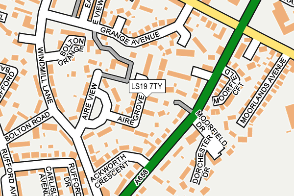 LS19 7TY map - OS OpenMap – Local (Ordnance Survey)