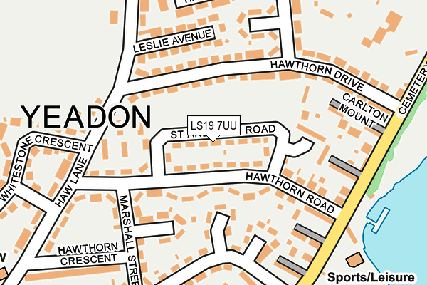 LS19 7UU map - OS OpenMap – Local (Ordnance Survey)