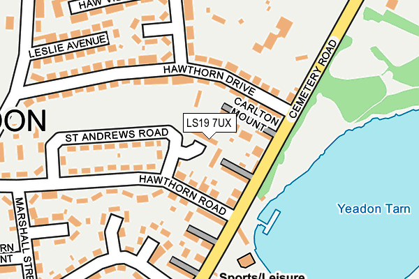 LS19 7UX map - OS OpenMap – Local (Ordnance Survey)