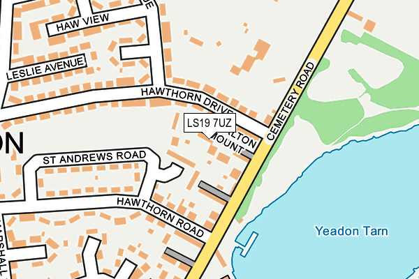 LS19 7UZ map - OS OpenMap – Local (Ordnance Survey)