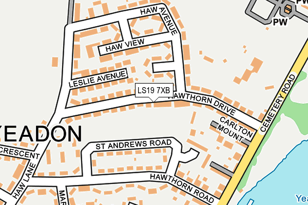 LS19 7XB map - OS OpenMap – Local (Ordnance Survey)