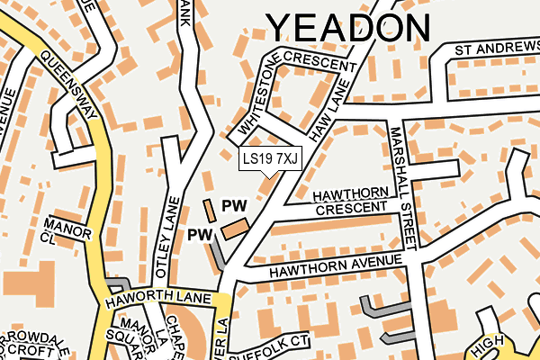 LS19 7XJ map - OS OpenMap – Local (Ordnance Survey)