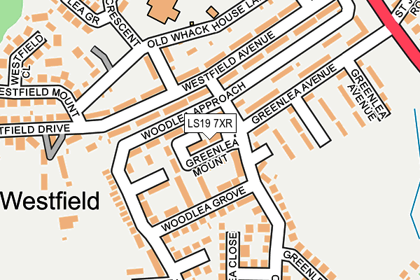 LS19 7XR map - OS OpenMap – Local (Ordnance Survey)