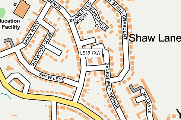 LS19 7XW map - OS OpenMap – Local (Ordnance Survey)