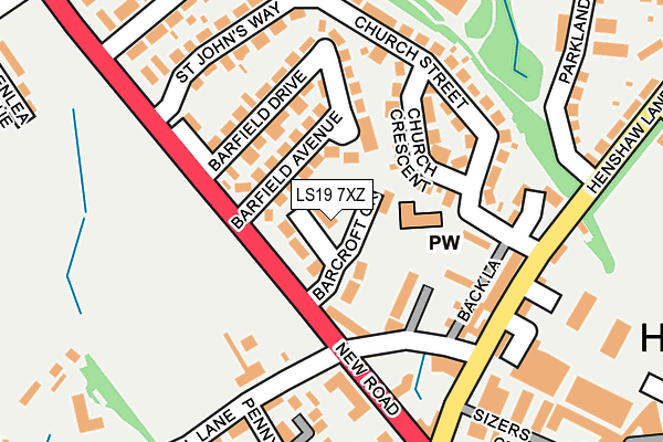 LS19 7XZ map - OS OpenMap – Local (Ordnance Survey)