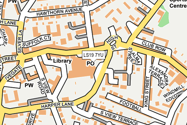 LS19 7YU map - OS OpenMap – Local (Ordnance Survey)