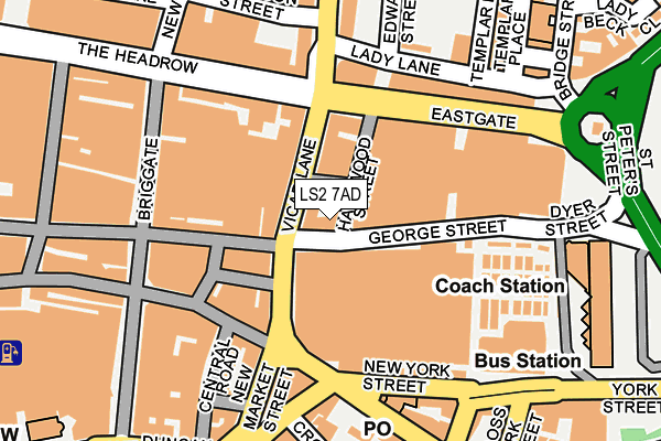 LS2 7AD map - OS OpenMap – Local (Ordnance Survey)