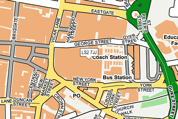 LS2 7JJ map - OS OpenMap – Local (Ordnance Survey)