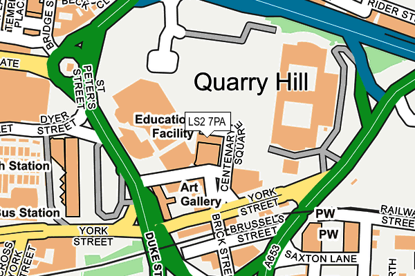 LS2 7PA map - OS OpenMap – Local (Ordnance Survey)