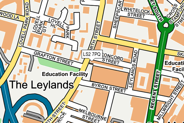 LS2 7PQ map - OS OpenMap – Local (Ordnance Survey)