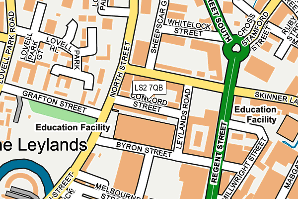 LS2 7QB map - OS OpenMap – Local (Ordnance Survey)