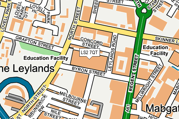 LS2 7QT map - OS OpenMap – Local (Ordnance Survey)
