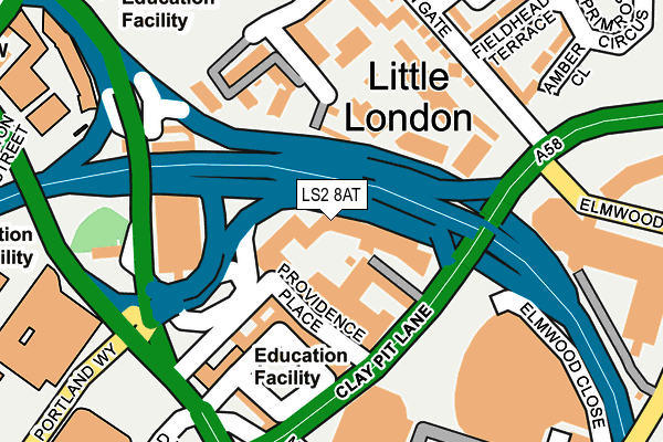 LS2 8AT map - OS OpenMap – Local (Ordnance Survey)