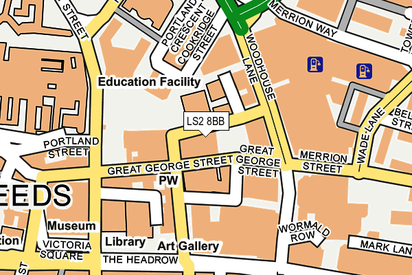 LS2 8BB map - OS OpenMap – Local (Ordnance Survey)