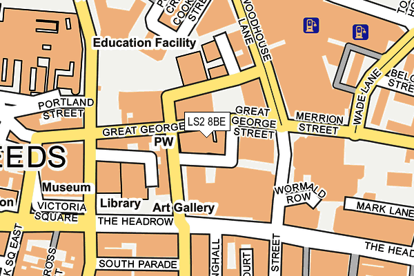 LS2 8BE map - OS OpenMap – Local (Ordnance Survey)