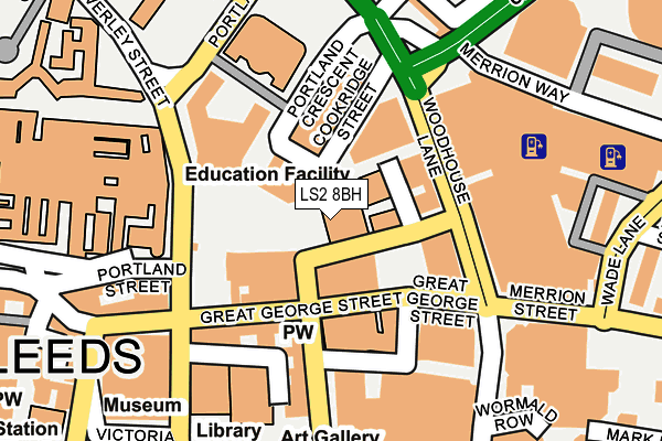 LS2 8BH map - OS OpenMap – Local (Ordnance Survey)