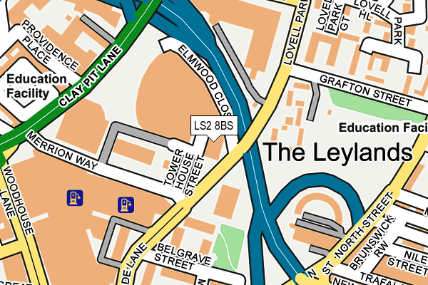LS2 8BS map - OS OpenMap – Local (Ordnance Survey)
